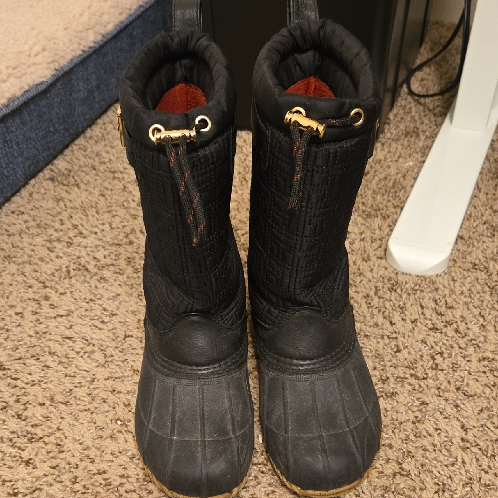 Tommy Hilfiger Black and Gold Winter Boots